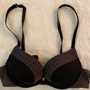 Aerie black studded push up bra 32a